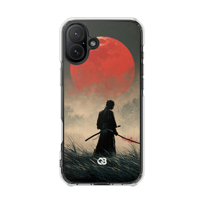 Crimson Moon Ronin · Clear Impact Magnetic Phone Case for iPhone · Red