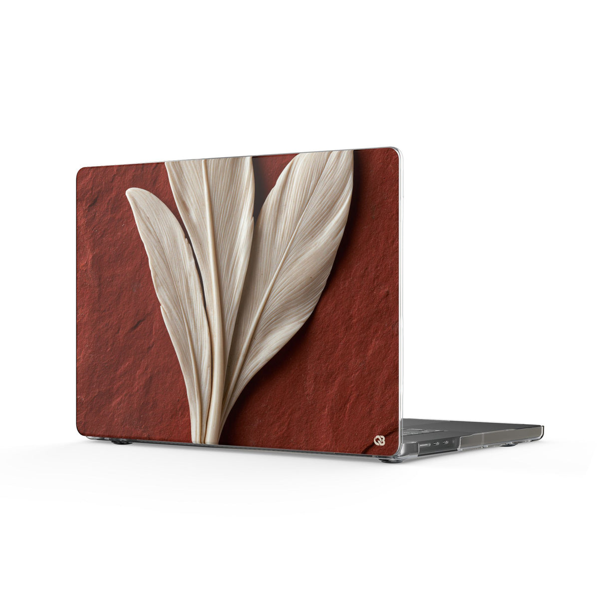 Carved Ivory Plume · Clear Hard Case for MacBook · Red