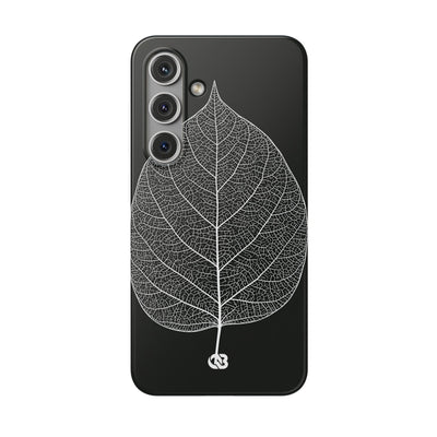 Black Lite Phone Case for Samsung - Bleached Leaf Lattice