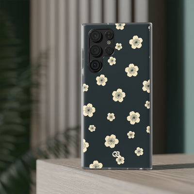 Teal Lite Phone Case for Samsung - Obsidian Cream Petals