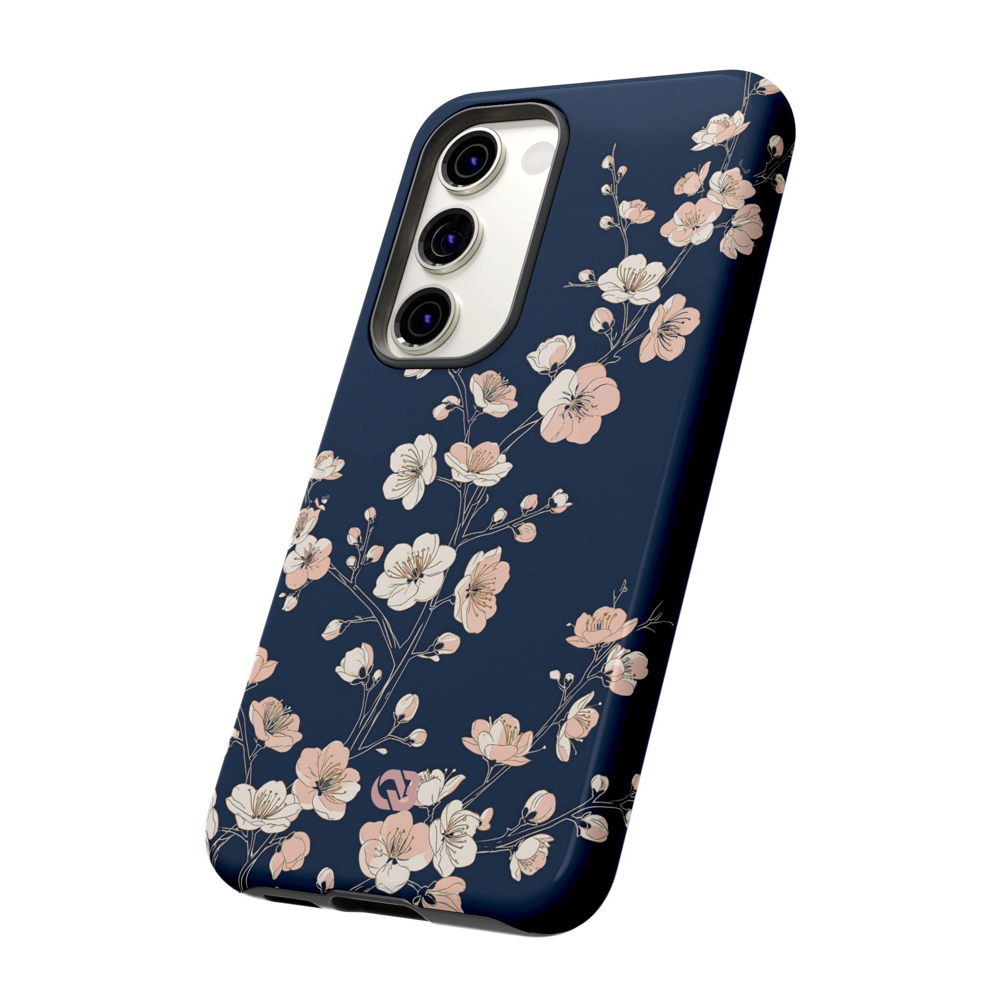 Blue Tough Phone Case for Samsung - Midnight Peach Sakura