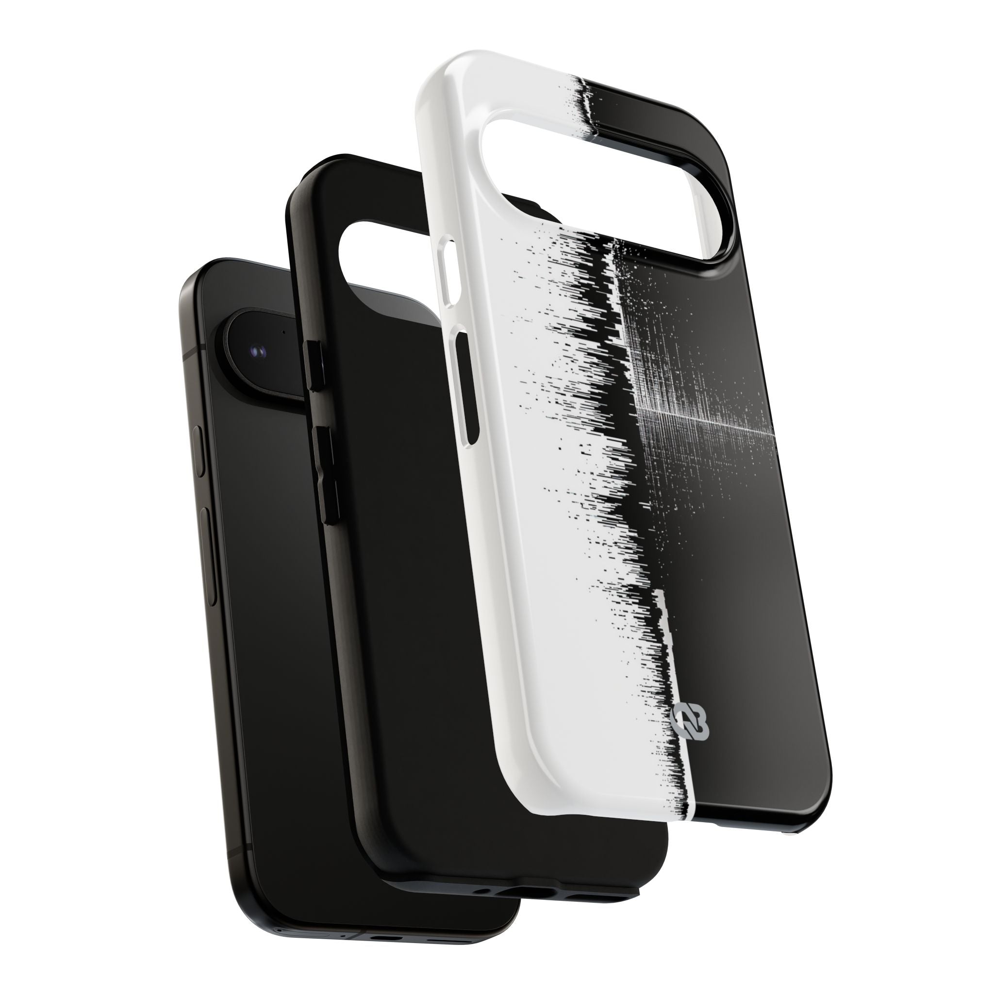 Black Tough Phone Case for Google Pixel - Static Signal Split