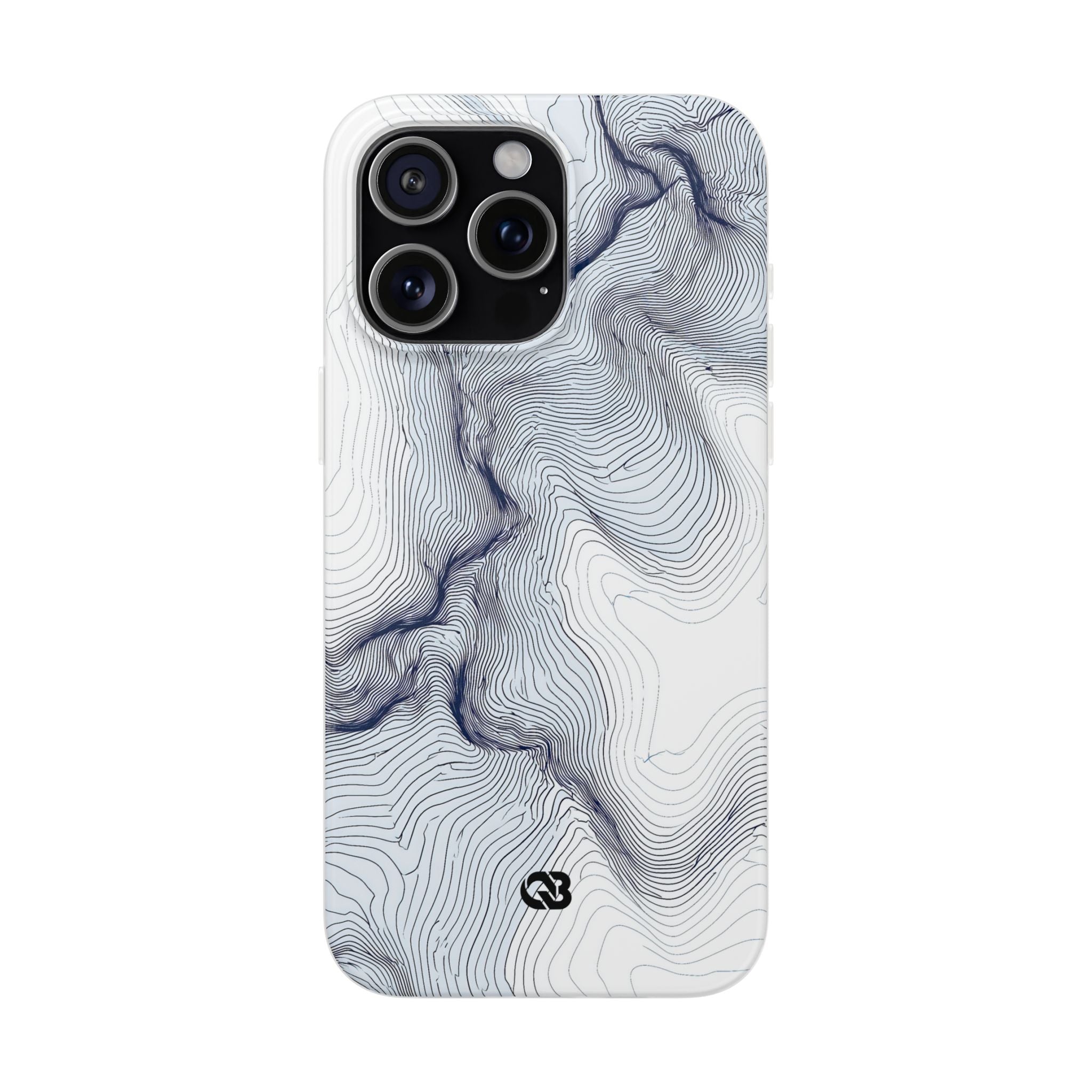 White Lite Phone Case for iPhone - Nordic Ridge Topo