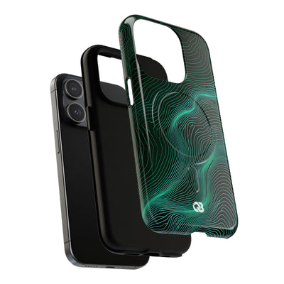 Teal Tough 2.0 Magsafe Phone Case for iPhone - Neon Jade Contour