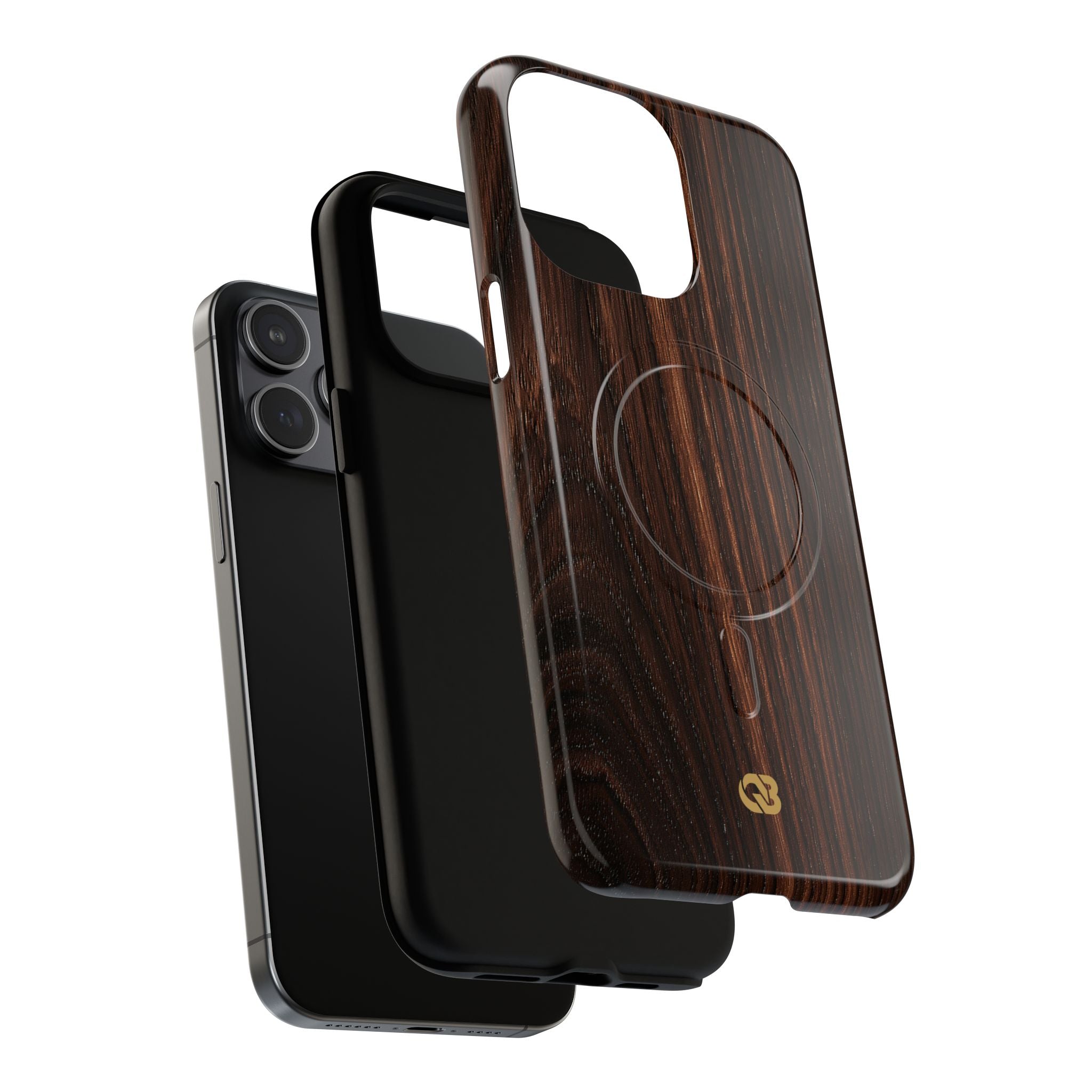 Brown Tough 2.0 Magsafe Phone Case for iPhone - Burnished Mahogany Grain