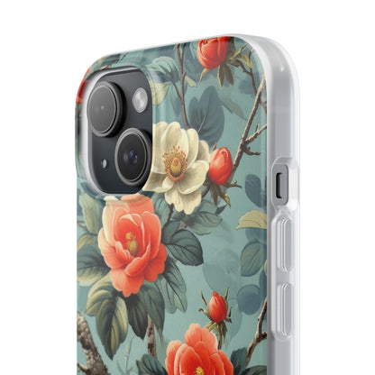 Coral Bloom iPhone 15 Case - Soft