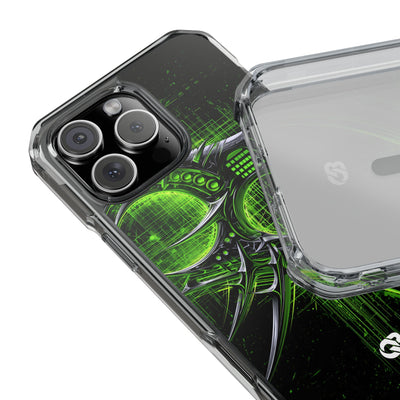 Cyber Sigil Grid · Clear Impact Magnetic Phone Case for iPhone · Green