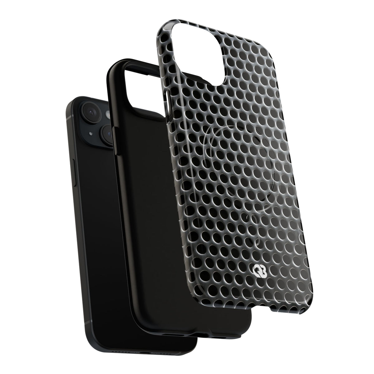 Brushed Perforated Steel · Tough 2.0 Magnetic Phone Case for iPhone · Silver