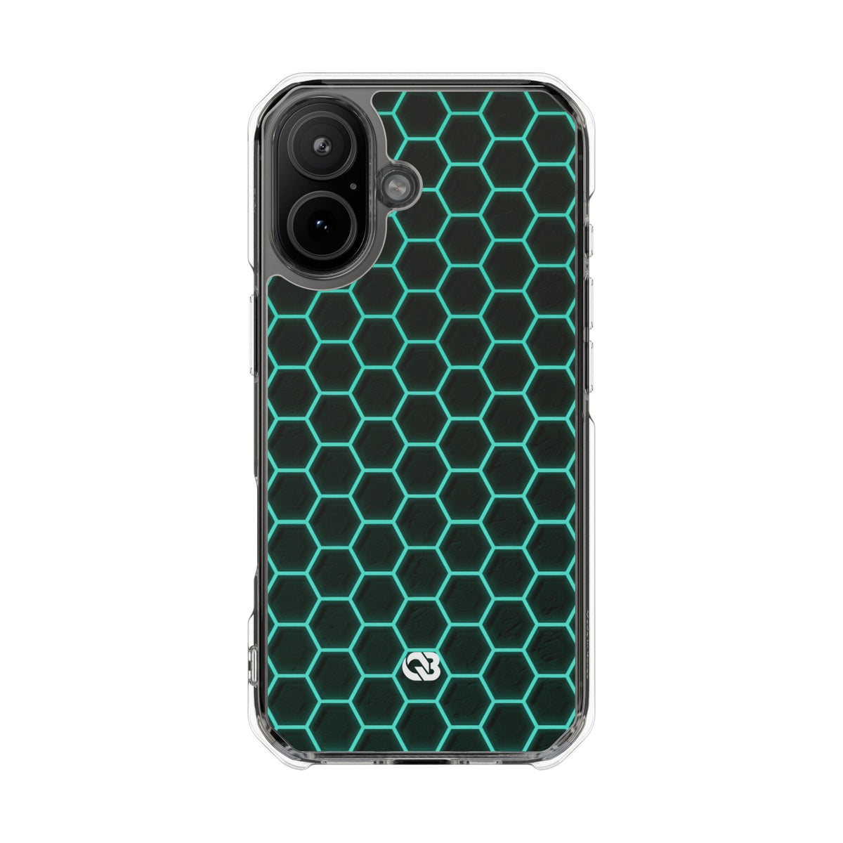 Neon Hex Spectrum · Clear Impact Magnetic Phone Case for iPhone · Teal