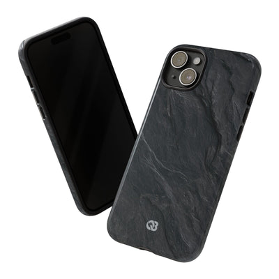 Black Tough Phone Case for iPhone - Midnight Slate Ridge