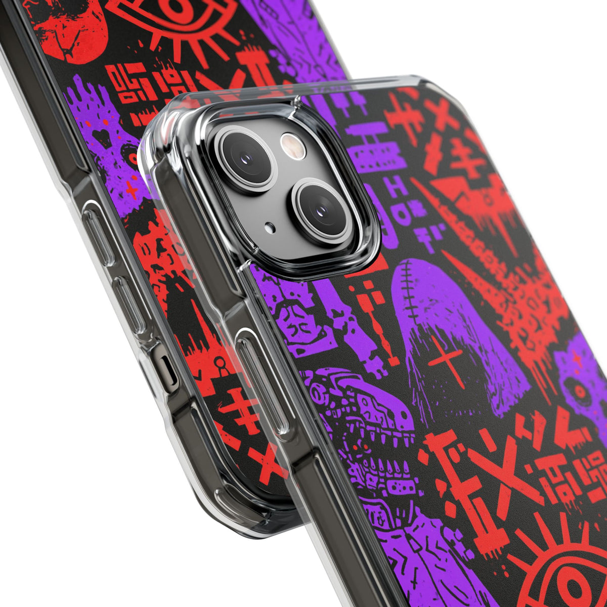 Underground Cyber Glyphs · Clear Impact Magnetic Phone Case for iPhone · Black