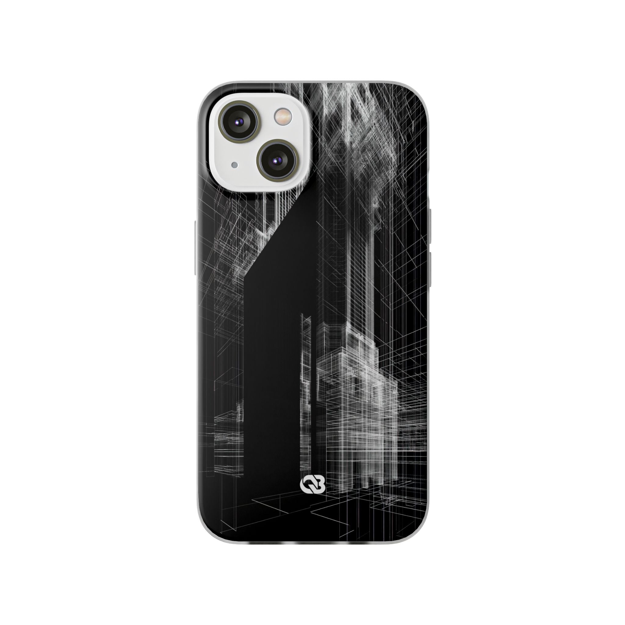 Black Lite Phone Case for iPhone - Ghost Urban Wireframe