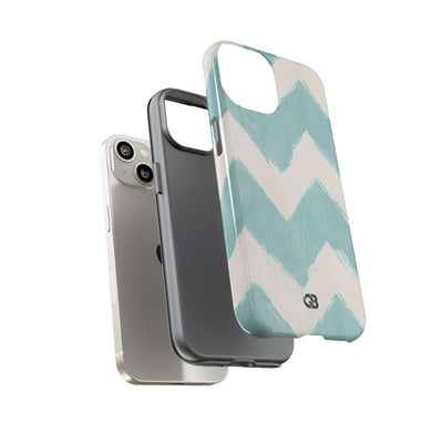 Teal Painted Chevron · Tough Phone Case for iPhone