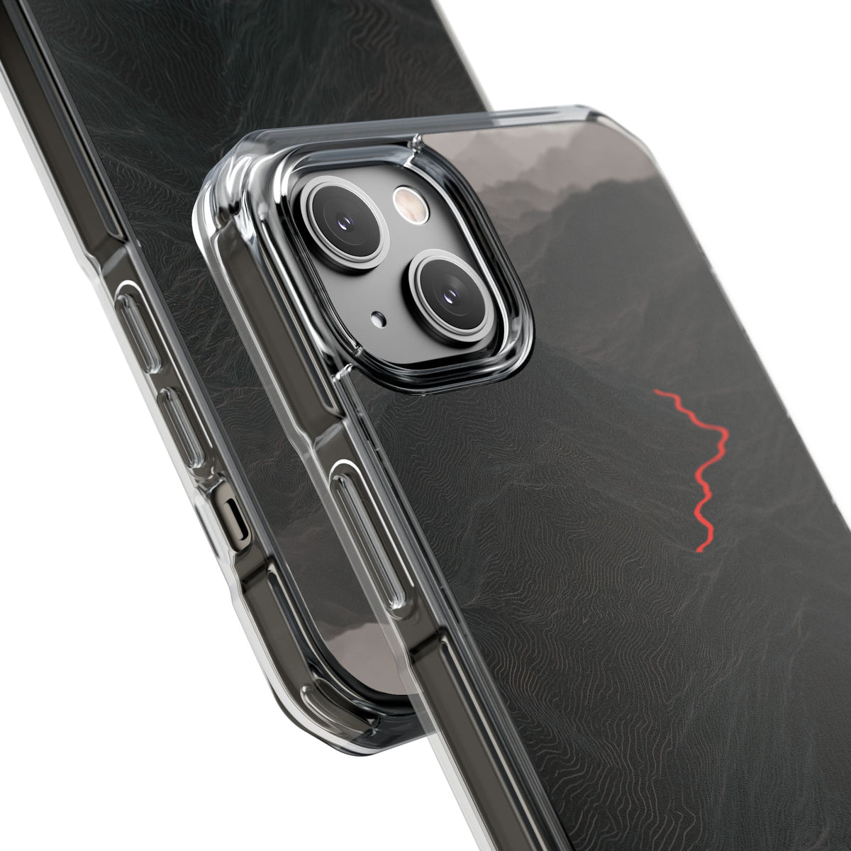 Crimson Ridge Pass · Clear Impact Magnetic Phone Case for iPhone ·  Black