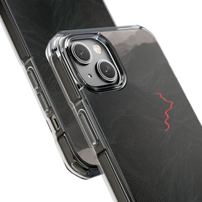 Crimson Ridge Pass · Clear Impact Magnetic Phone Case for iPhone ·  Black