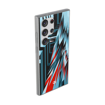 Blue Lite Phone Case for Samsung - Glitch Peak Cyan