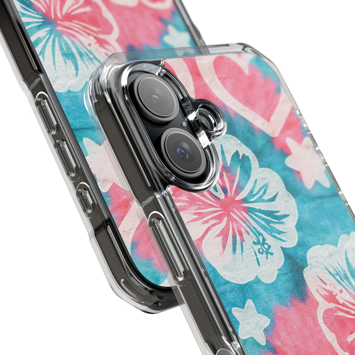 Tropical Hibiscus Bloom · Clear Impact Magnetic Phone Case for iPhone · Teal