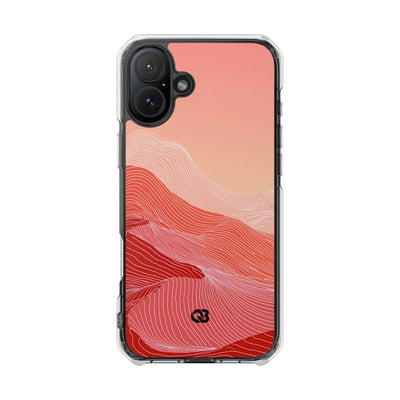 Red Impact MagSafe Phone Case for iPhone - Crimson Ridge Contour