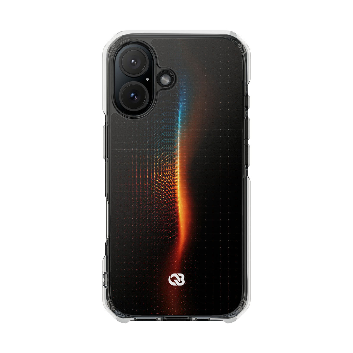Luminous Refraction Grid · Clear Impact Magnetic Phone Case for iPhone · Black