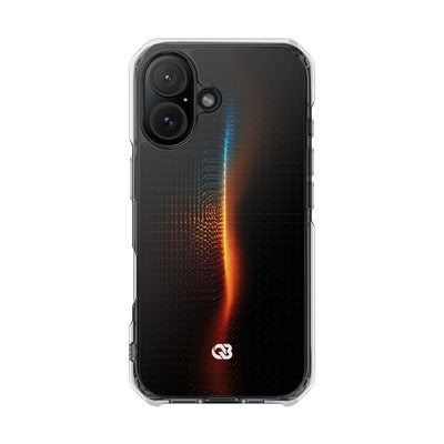 Luminous Refraction Grid · Clear Impact Magnetic Phone Case for iPhone · Black