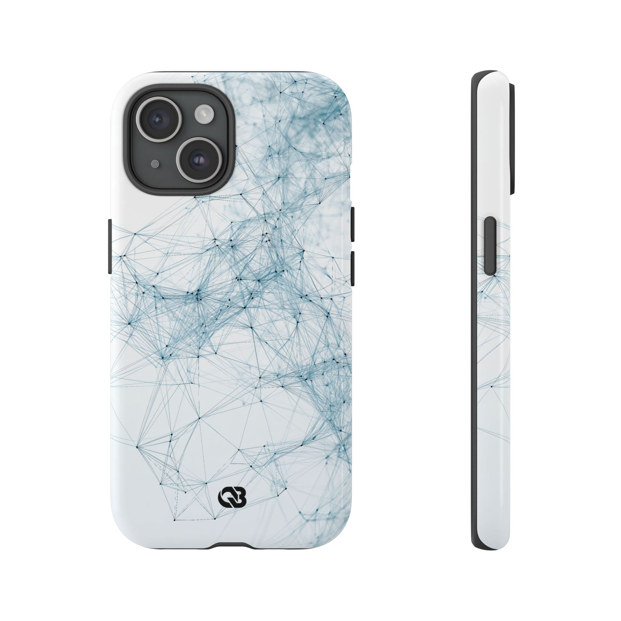 Blue Tough Phone Case for iPhone - Glacial Neural Web