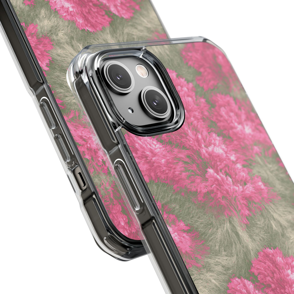 Digital Blossom · Clear Impact Magnetic Phone Case for iPhone · Pink