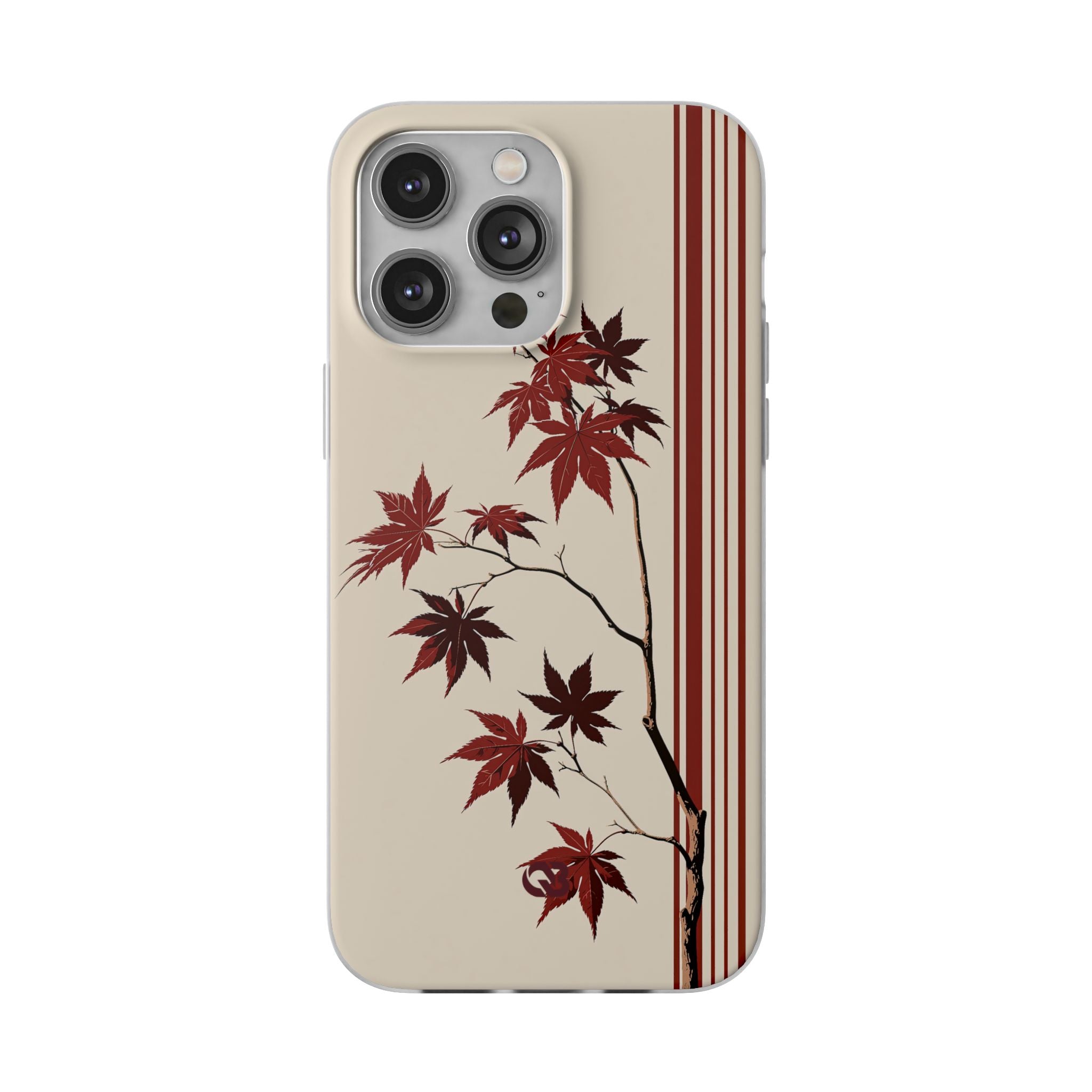 Red Lite Phone Case for iPhone - Crimson Momiji Stripe
