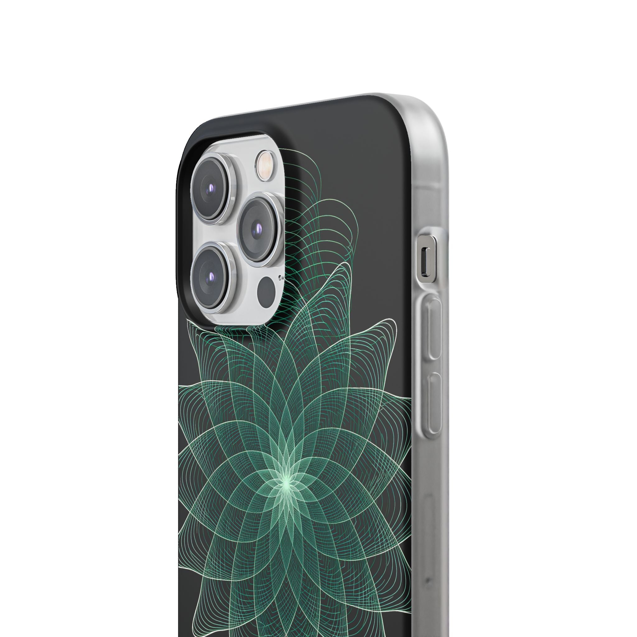 Green Lite Phone Case for iPhone - Cyan Signal Bloom