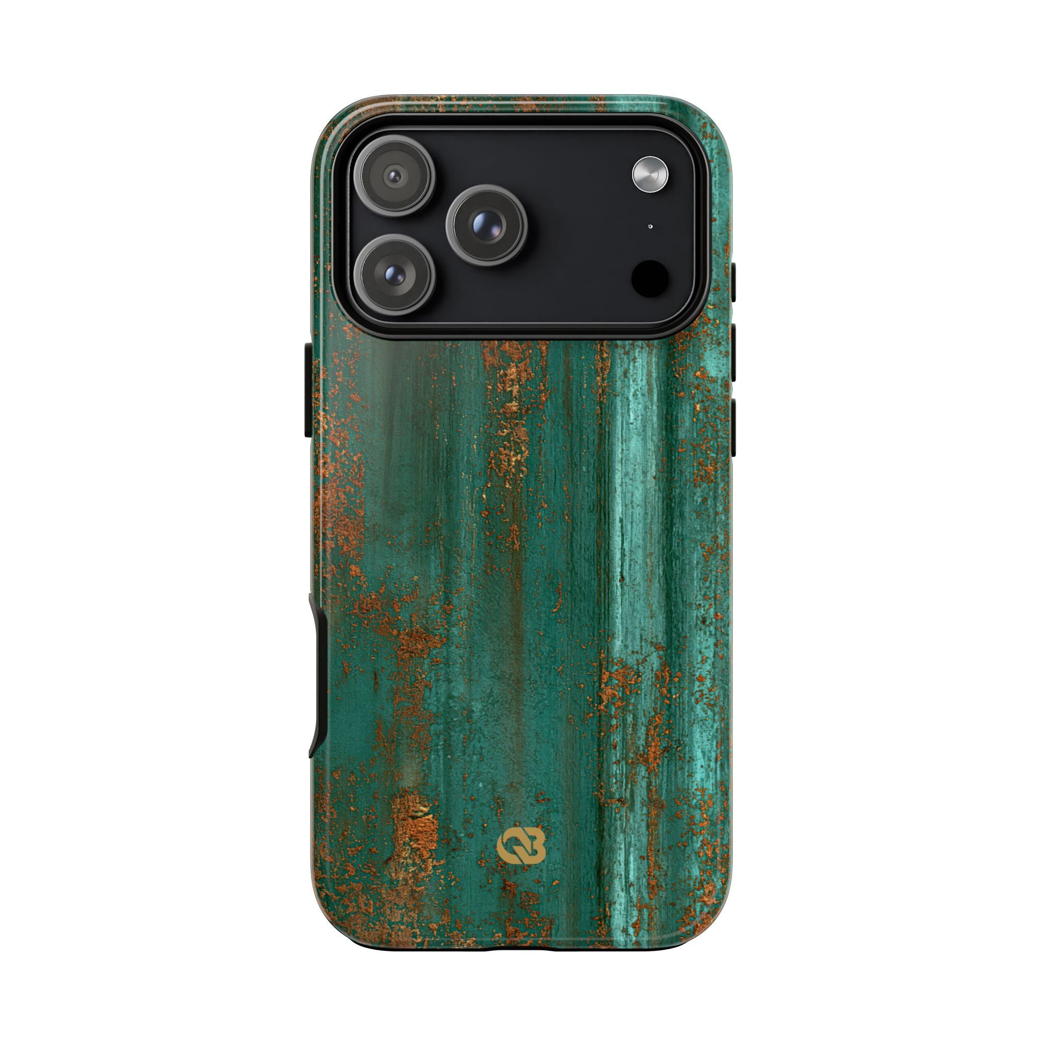 Teal Tough Phone Case for iPhone - Verdigris Copper Siding