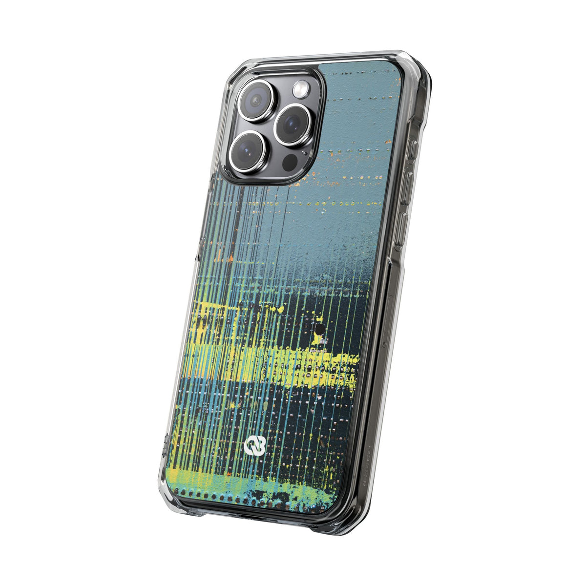 Acid Raster Circuit · Clear Impact Magnetic Phone Case for iPhone · Teal