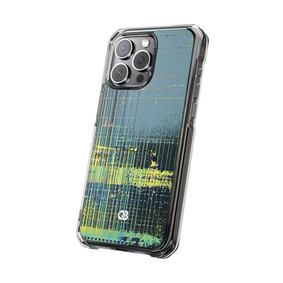 Acid Raster Circuit · Clear Impact Magnetic Phone Case for iPhone · Teal