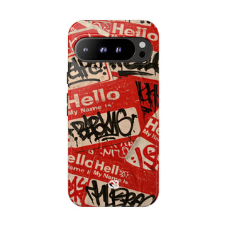 Slap Tag Collage · Tough Phone Case for Pixel ·  Red