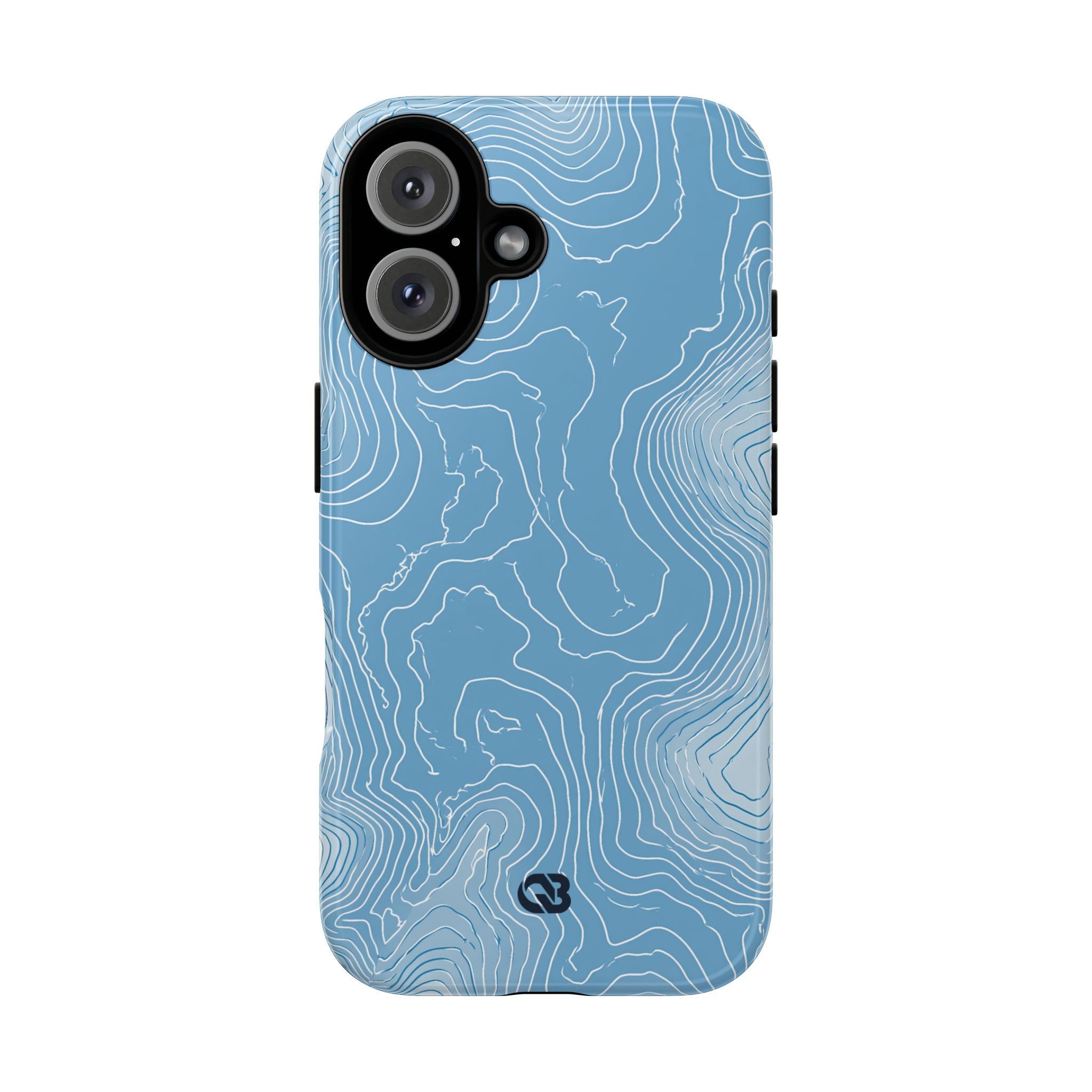 Blue Tough Phone Case for iPhone - Glacial Ridge Topo
