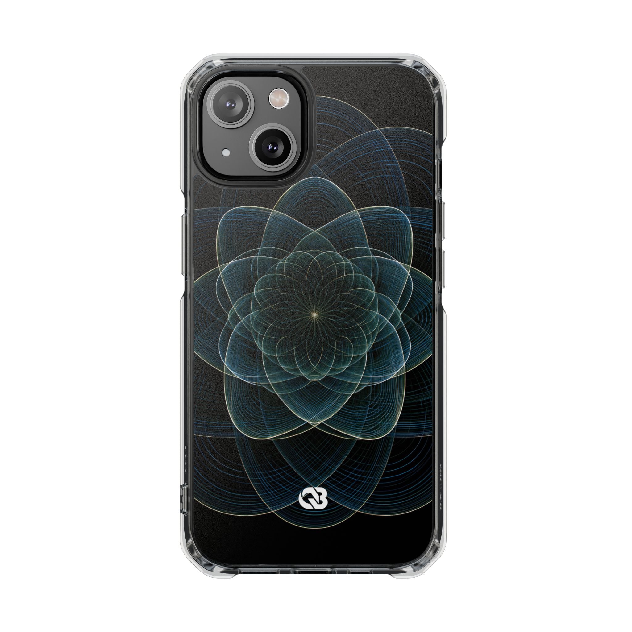 Blue Impact MagSafe Phone Case for iPhone - Celestial Wireframe Bloom