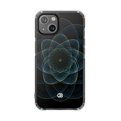 Blue Impact MagSafe Phone Case for iPhone - Celestial Wireframe Bloom