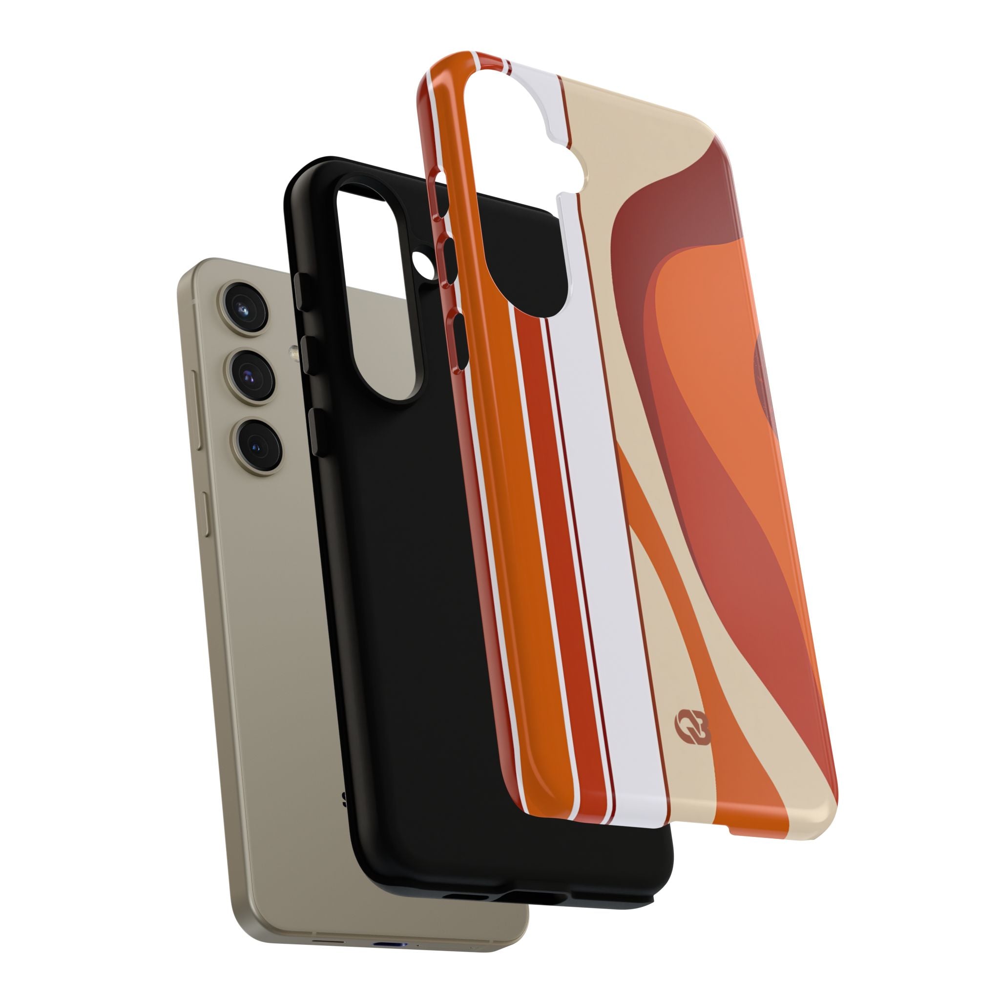 Orange Tough Phone Case for Samsung - Terracotta Metro Line
