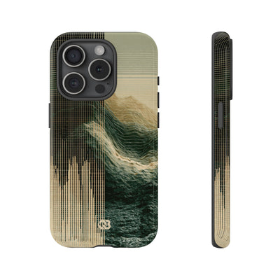 Beige Tough Phone Case for iPhone - Veridian Data Ridge