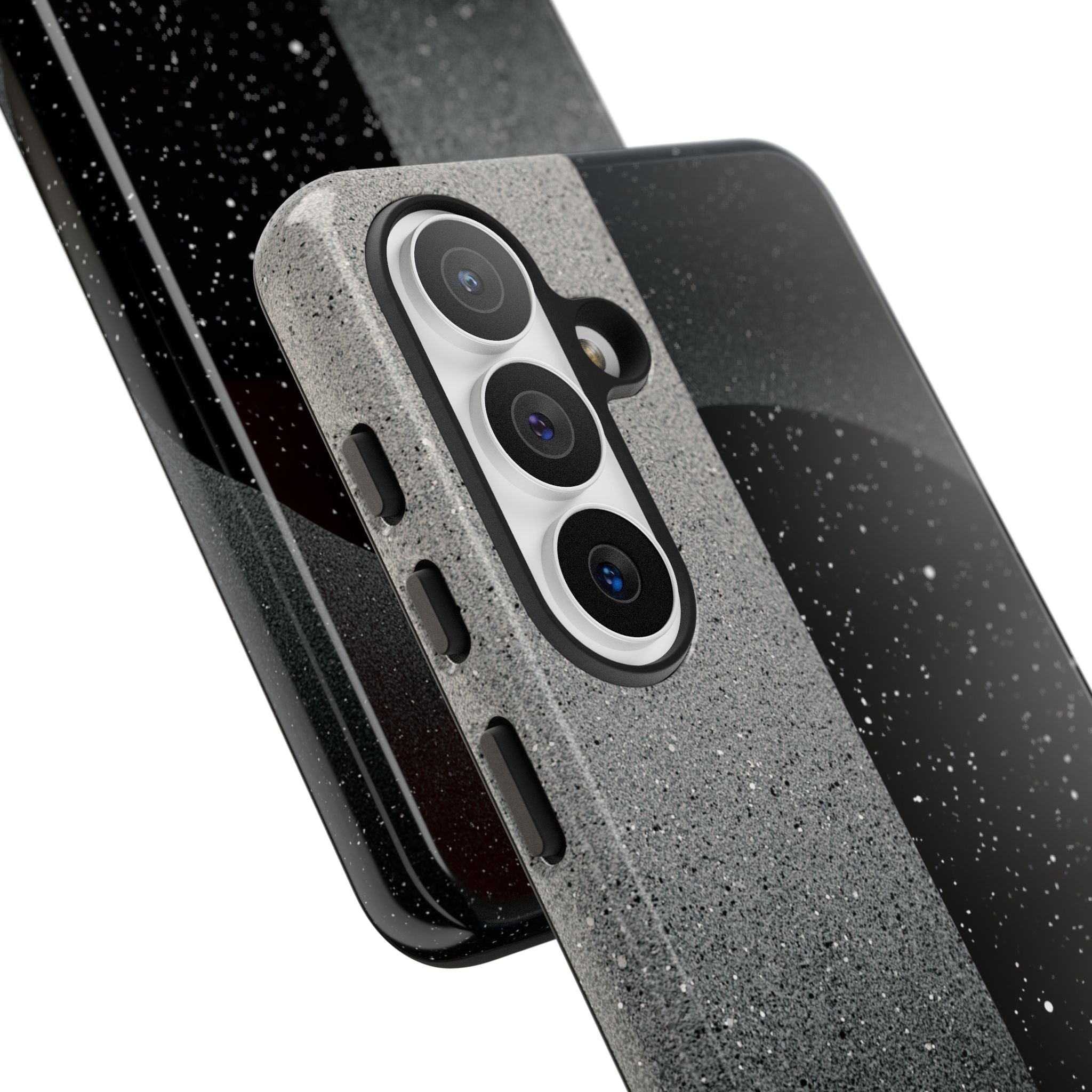 Black Tough Phone Case for Samsung - Lunar Static Orbit