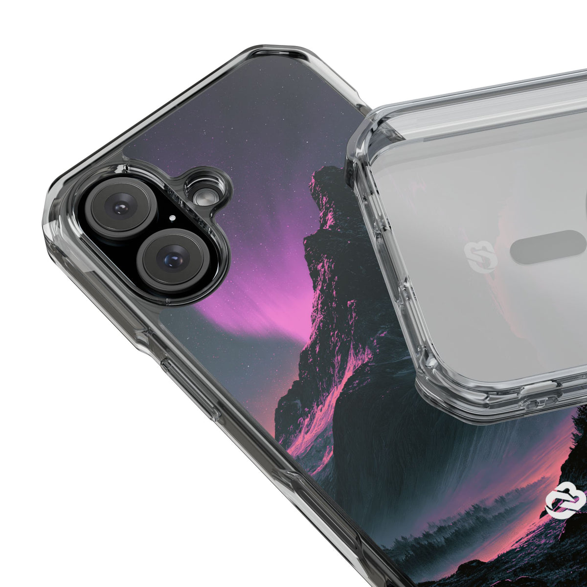 Arctic Aurora Summit · Clear Impact Magnetic Phone Case for iPhone · Black