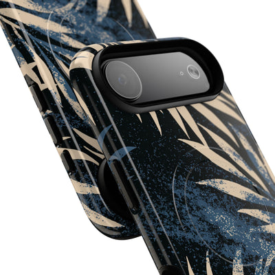 Blue Tough 2.0 Magsafe Phone Case for iPhone - Indigo Sandstone Palm