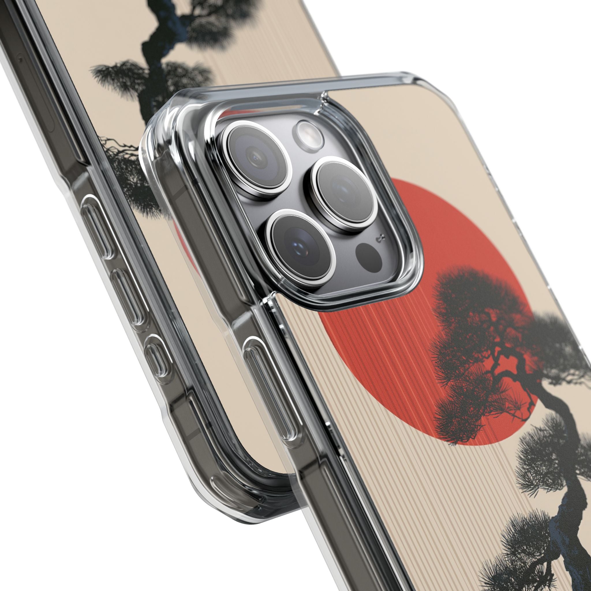 Beige Impact MagSafe Phone Case for iPhone - Kyoto Crimson Pine