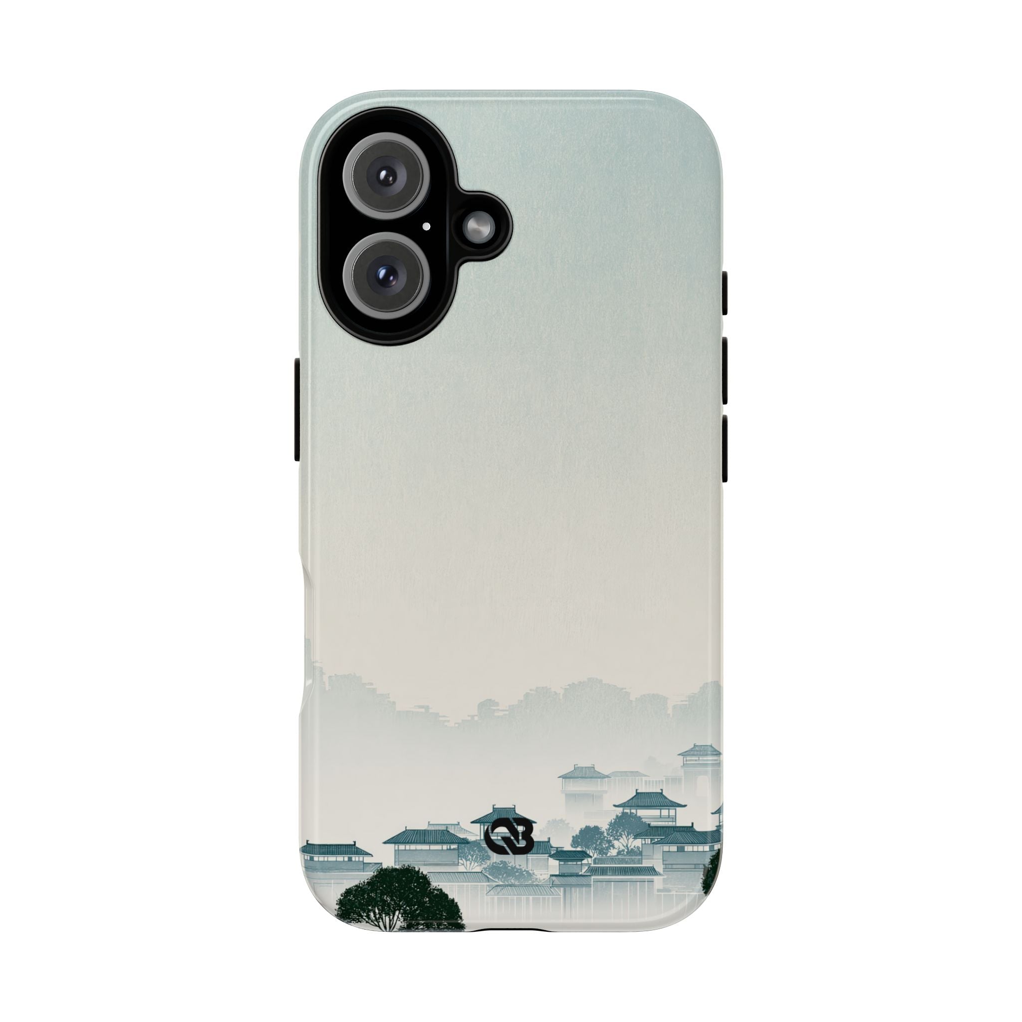 Blue Tough Phone Case for iPhone - Mist Valley Pagoda