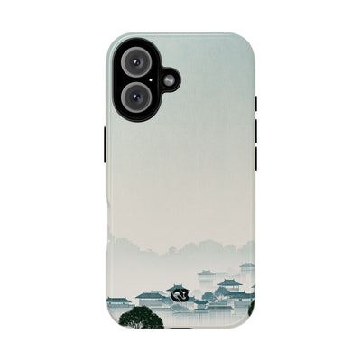 Blue Tough Phone Case for iPhone - Mist Valley Pagoda