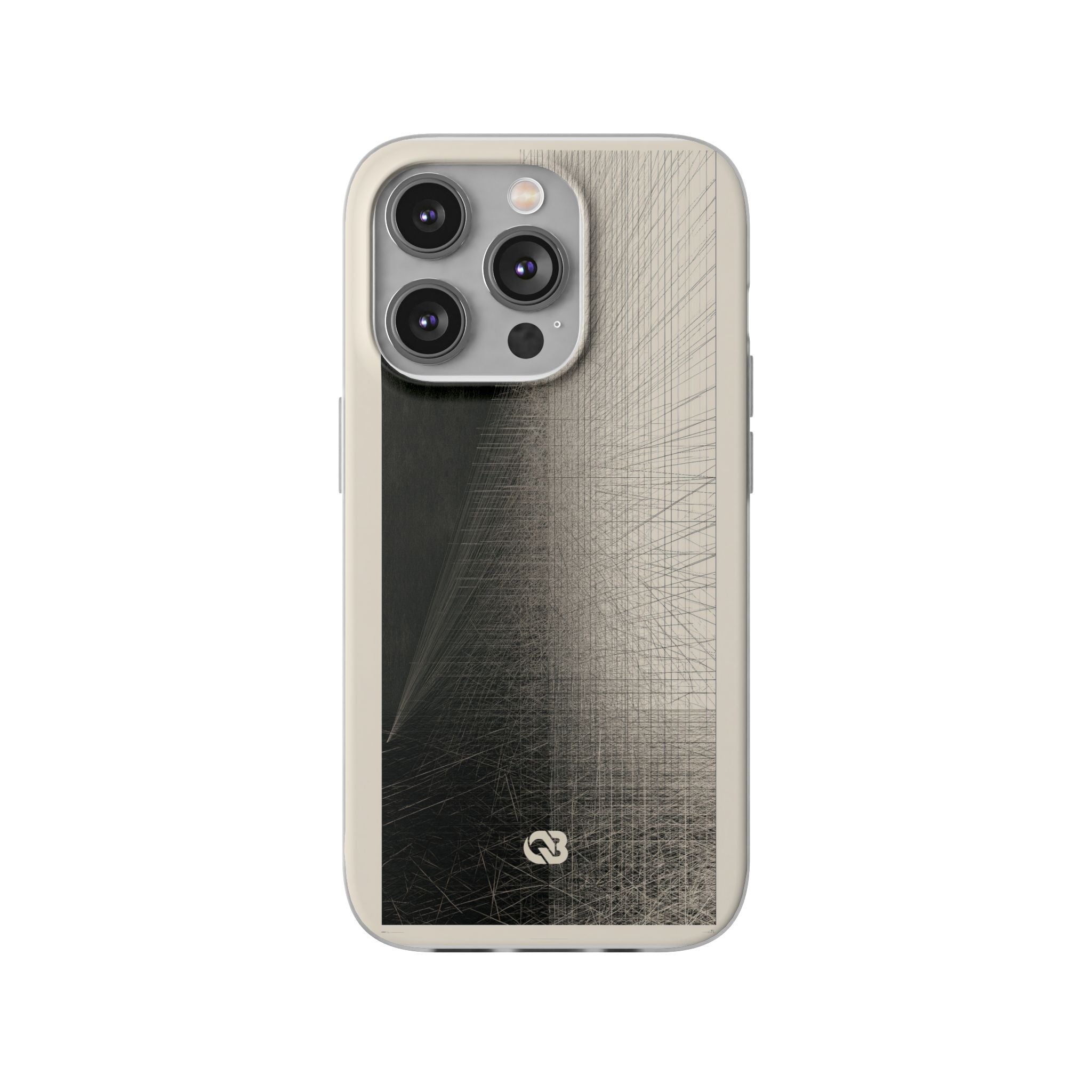 Beige Lite Phone Case for iPhone - Brutalist Graphite Grid