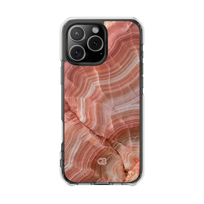 Blushing Rose Strata · Clear Impact Magnetic Phone Case for iPhone · Pink