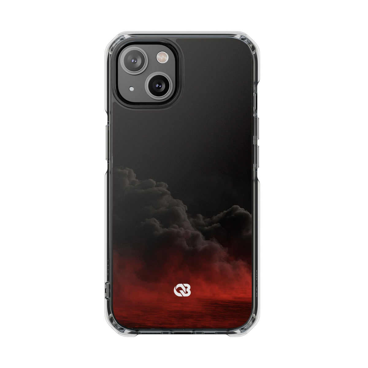 Crimson Fog Void · Clear Impact Magnetic Phone Case for iPhone ·  Black