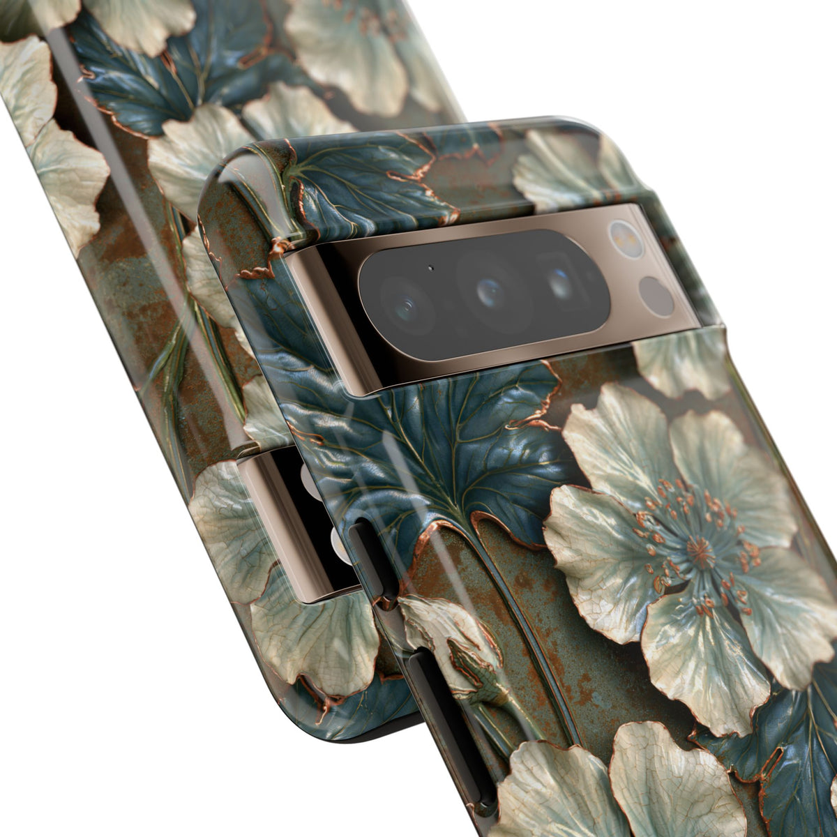 Gilded Blossom Reverie · Tough Phone Case for Pixel ·  Teal