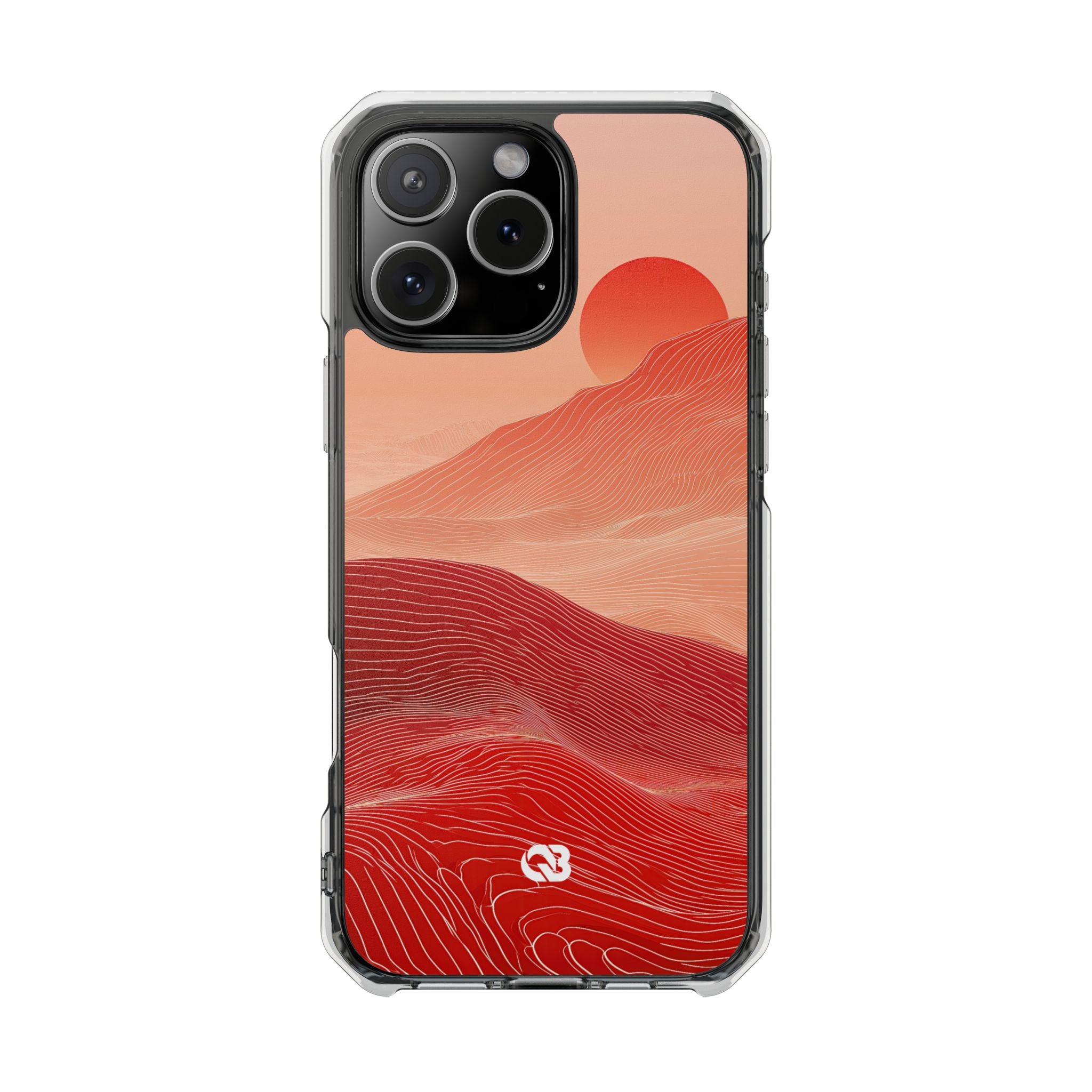 Red Impact MagSafe Phone Case for iPhone - Crimson Ridge Lines