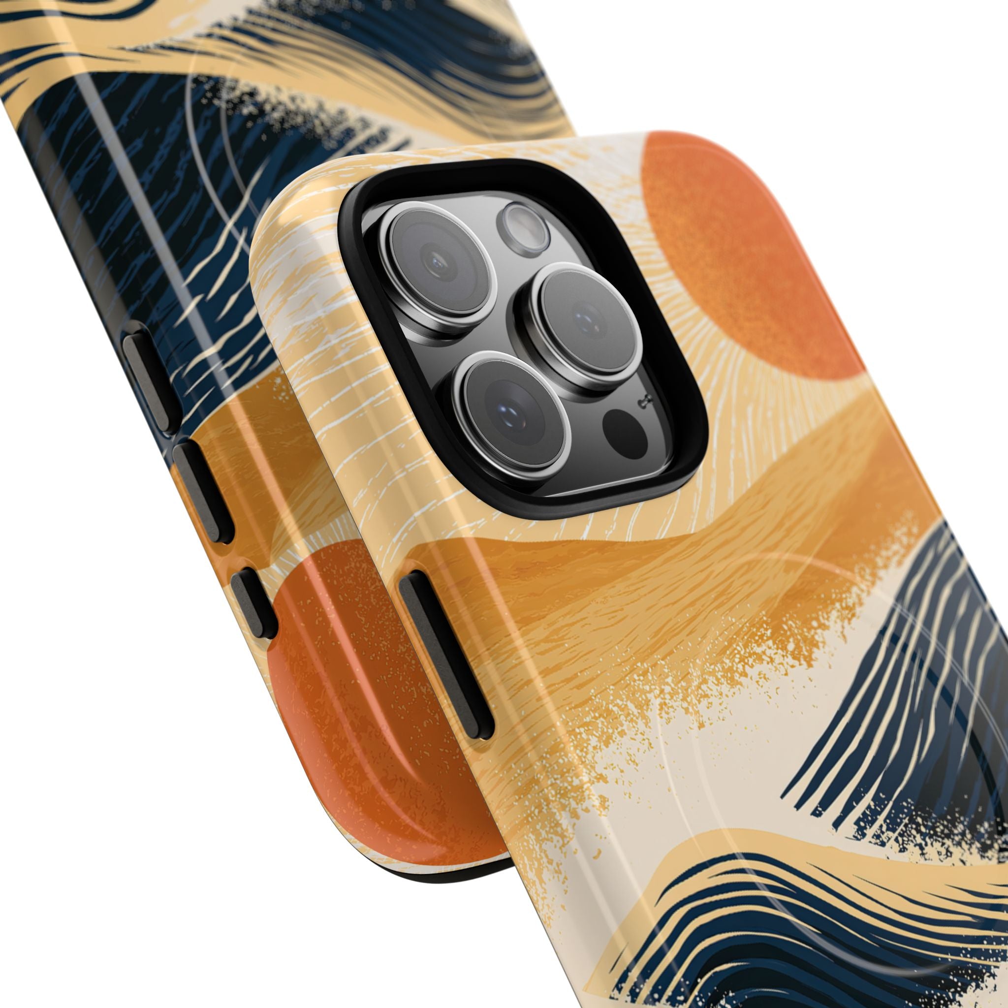 Blue Tough 2.0 Magsafe Phone Case for iPhone - Kyoto Cresting Tide