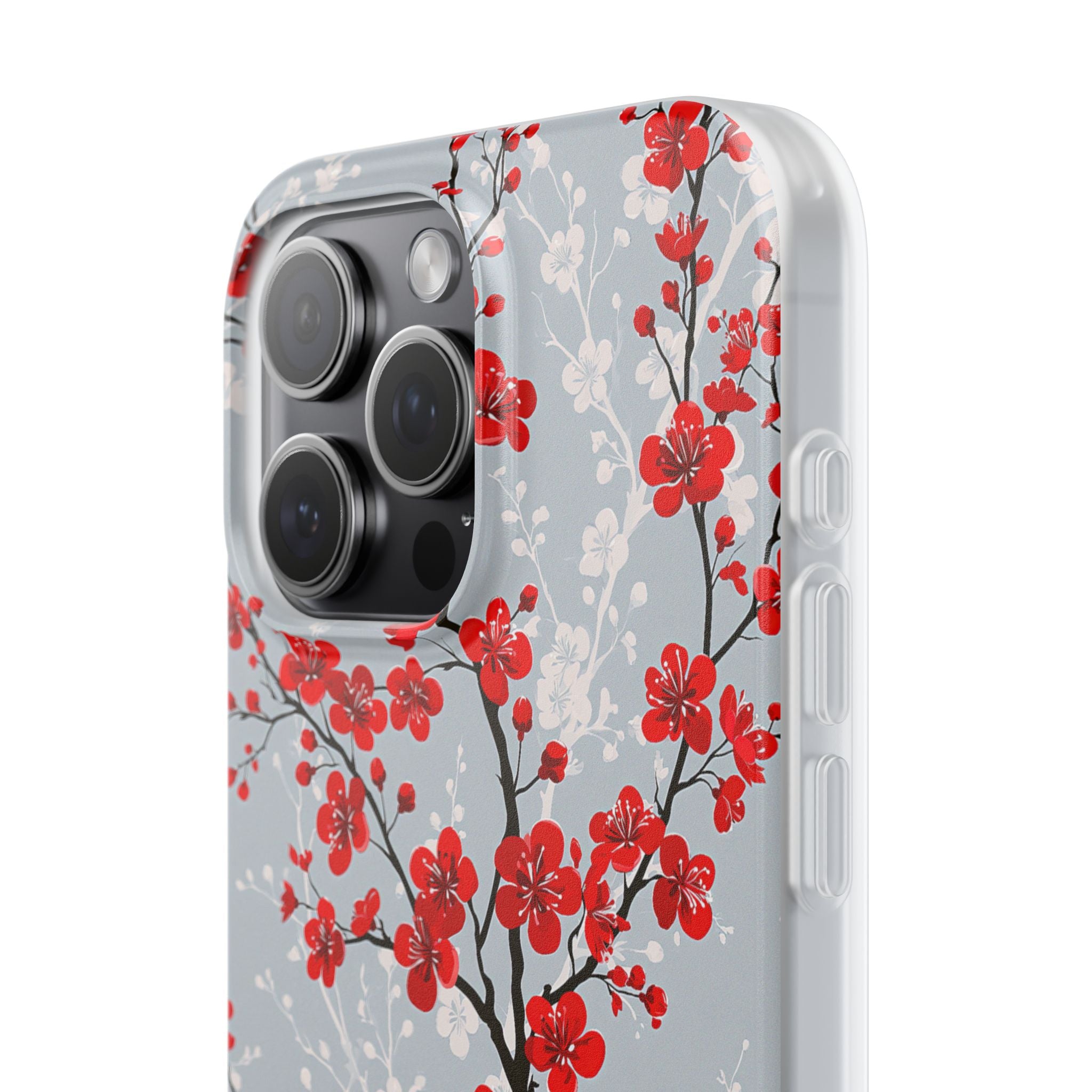 Grey Lite Phone Case for iPhone - Crimson Sakura Slate